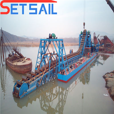 75kw-240kw motor principal de potencia de la cadena de cubo de tipo de oro excavadora para el río diamante y arena