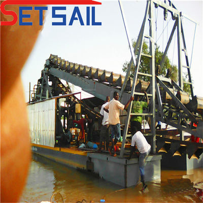 Dredger para la extracción de oro en el río Lake Chain Bucket con pantalla de tambor longitud 1.4mx1.2m-2.6mx1.5m