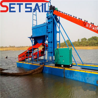 Dredger para la extracción de oro en el río Lake Chain Bucket con pantalla de tambor longitud 1.4mx1.2m-2.6mx1.5m
