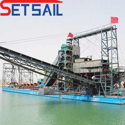 Dredger para la extracción de arena y oro de la cadena Bucket River 7.5kw-100kw potencia del motor de elevación