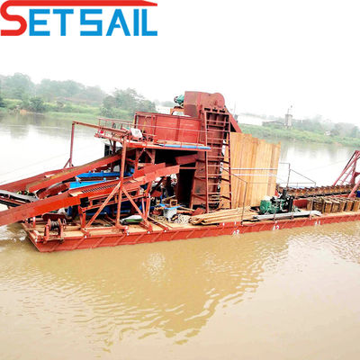 Dredger de extracción de oro en el río de 100 t/h Diamante Alimentado por un motor de elevación de 7.5 kW-100 kW