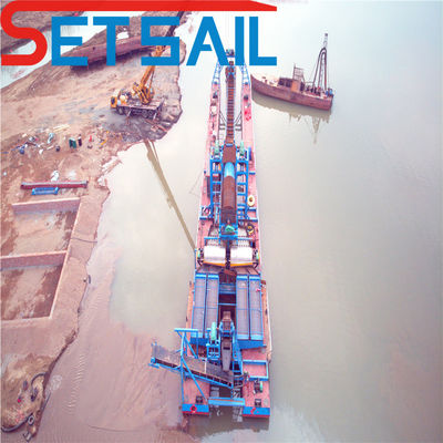Dredger de oro y diamantes de 200 toneladas por hora con potencia de bomba de inyección de 7,5 kW a 50 kW
