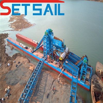 Dredger de oro y diamantes de 200 toneladas por hora con potencia de bomba de inyección de 7,5 kW a 50 kW
