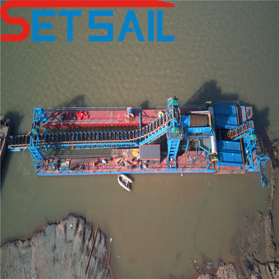Dredger de oro y diamantes de 200 toneladas por hora con potencia de bomba de inyección de 7,5 kW a 50 kW
