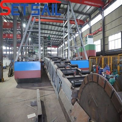 Potencia de la bomba de inyección 7.5kw-50kw Cadenas Balde río Minería de oro Máquinas de dragaje Buque