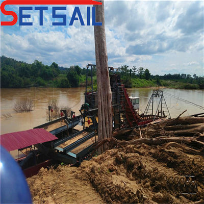 80000.000kg Conjunto de energía eléctrica de vela de la cadena de cubo de oro de la draga para el río Congo diamante