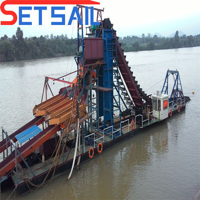 Hydrocyclone Gold Diamond Mining Dredger con 24-38m de longitud total y paracaídas de agitación
