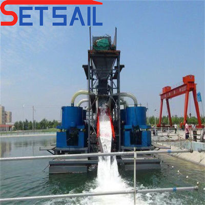 Hydrocyclone Gold Diamond Mining Dredger con 24-38m de longitud total y paracaídas de agitación