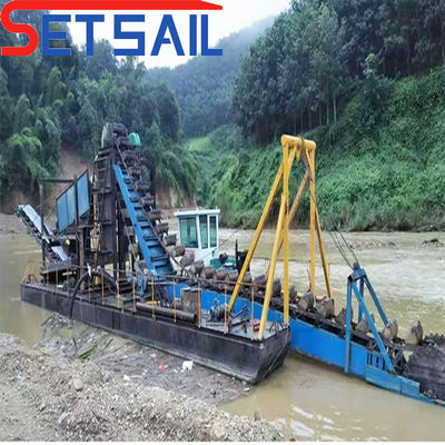 Hydrocyclone Gold Diamond Mining Dredger con 24-38m de longitud total y paracaídas de agitación