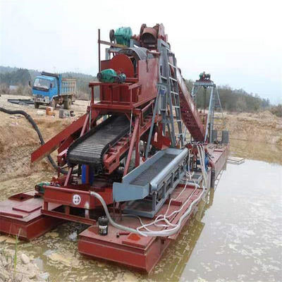 Dredger de arena de cubo de cadena de oro / diamante con máquina de jigging y equipo de agitación