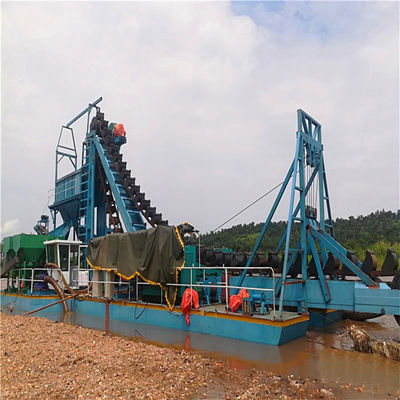 Dredger de arena de cubo de cadena de oro / diamante con máquina de jigging y equipo de agitación