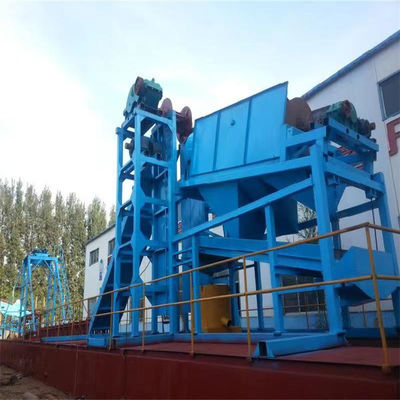 Dredger de arena de cubo de cadena de oro / diamante con máquina de jigging y equipo de agitación