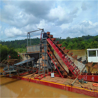 Dredger de arena de cubo de cadena de oro / diamante con máquina de jigging y equipo de agitación