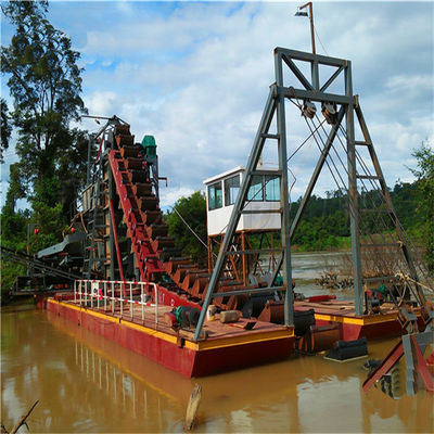 Dredger de arena de cubo de cadena de oro / diamante con máquina de jigging y equipo de agitación