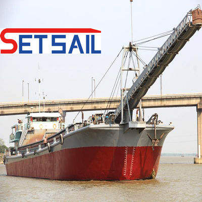 Casco de acero 500t Max. Capacidad de carga Barco de transporte de arena fluvial con sistema PLC