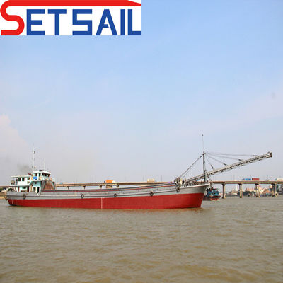 Casco de acero 500t Max. Capacidad de carga Barco de transporte de arena fluvial con sistema PLC