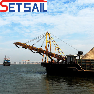 Casco de acero 500t Max. Capacidad de carga Barco de transporte de arena fluvial con sistema PLC