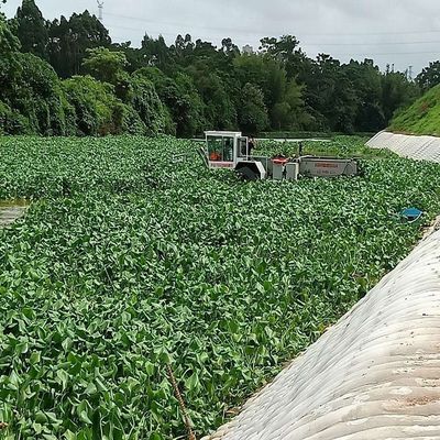 Limpieza de jacinto acuático profesional cosechadora de malezas acuáticas con 3.5-5kn / h velocidad de trabajo