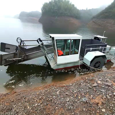 Recolector de malezas de plantas acuáticas hidráulicas semiautomáticas para la hierba de río/jacinto/basura
