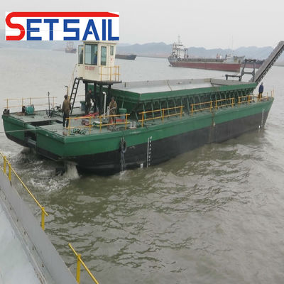 Barca de arena fluvial de auto descarga de 12 kn/h con carga máxima de 500 toneladas y potencia del motor diesel