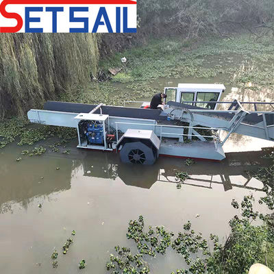 3.5-5kn/h Velocidad de trabajo Recolector de malezas/plantas/vegetación del lago