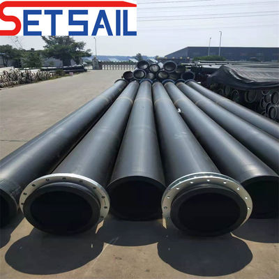 Pedido personalizado de HDPE material tubo de dragado con conexión de brida del original
